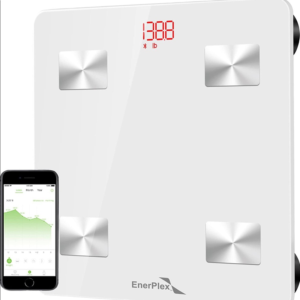 EnerPlex White Digital Bathroom Scale